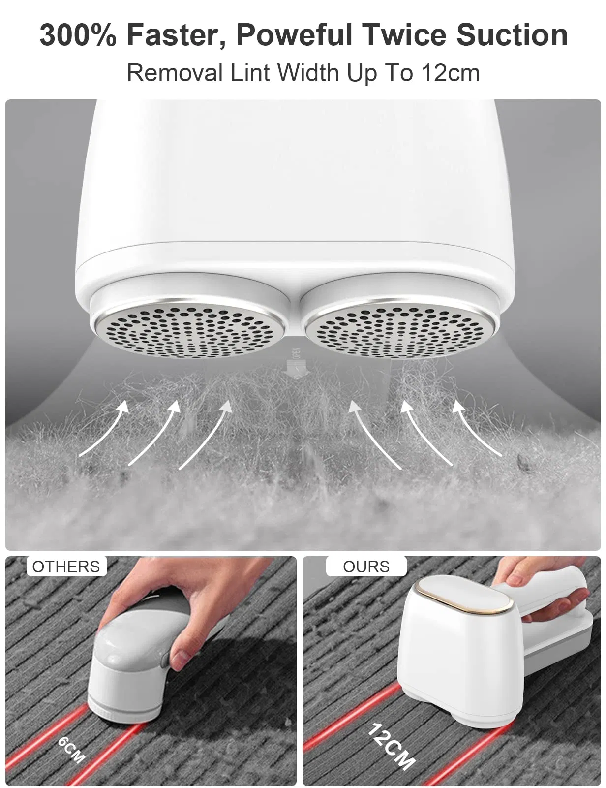 Fuzz Fabric Shaver Rechargeable Electric Sweater-Shaver Clothing Defuzzer Furniture Pilling Lint Remover