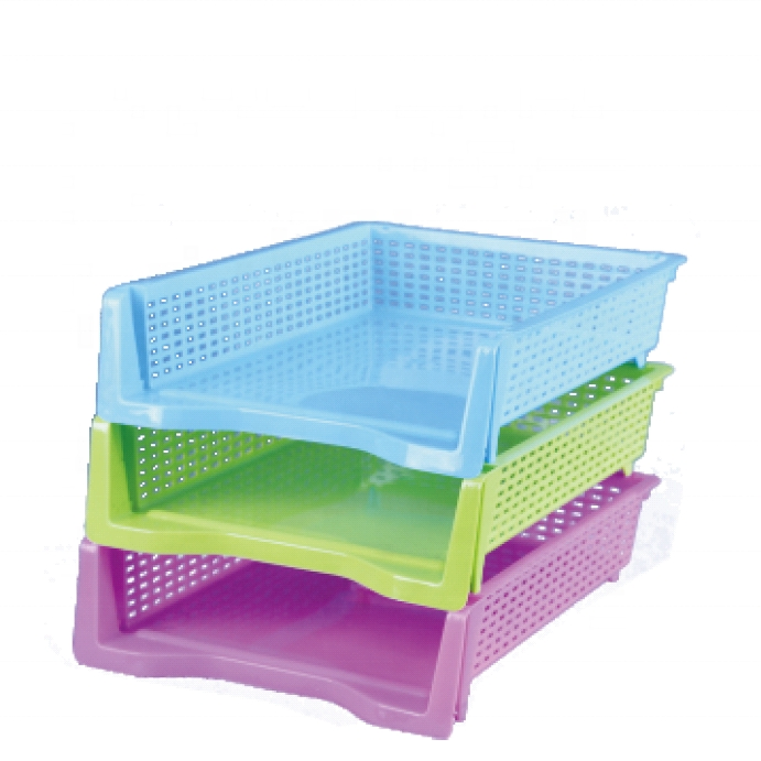 Plastic Basket New House Clean Bathroom Kitchen PE Plastic Rattan Look Basket Storage Basket