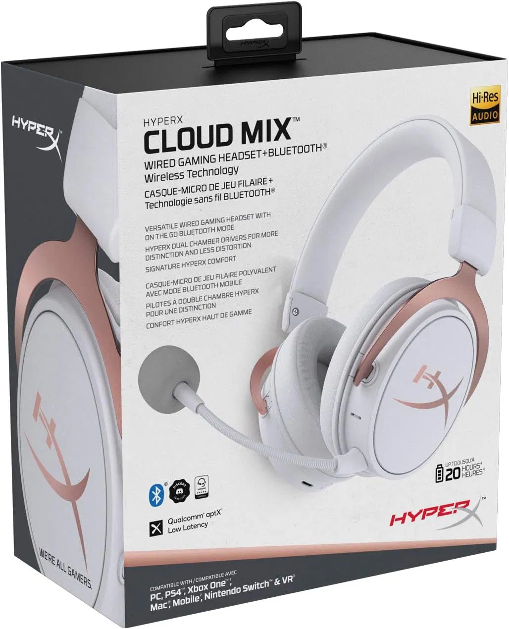 Hyperx Cloud Mix Wired Gaming Headset Bluetooth Game and Go Detachable Microphone