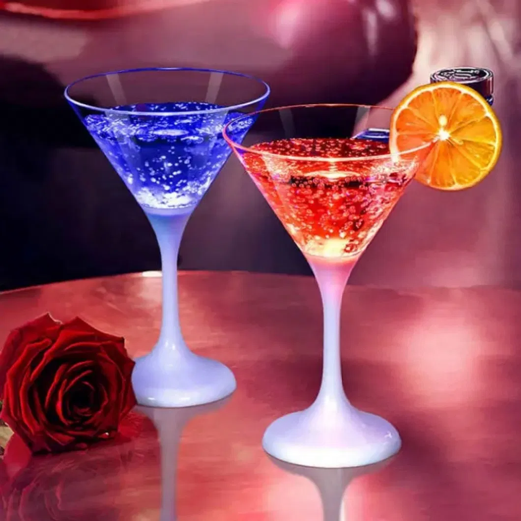 Hot Sales Lightening LED Champagne Glass Mini Goblet LED Light up Flashing Wine Goblet