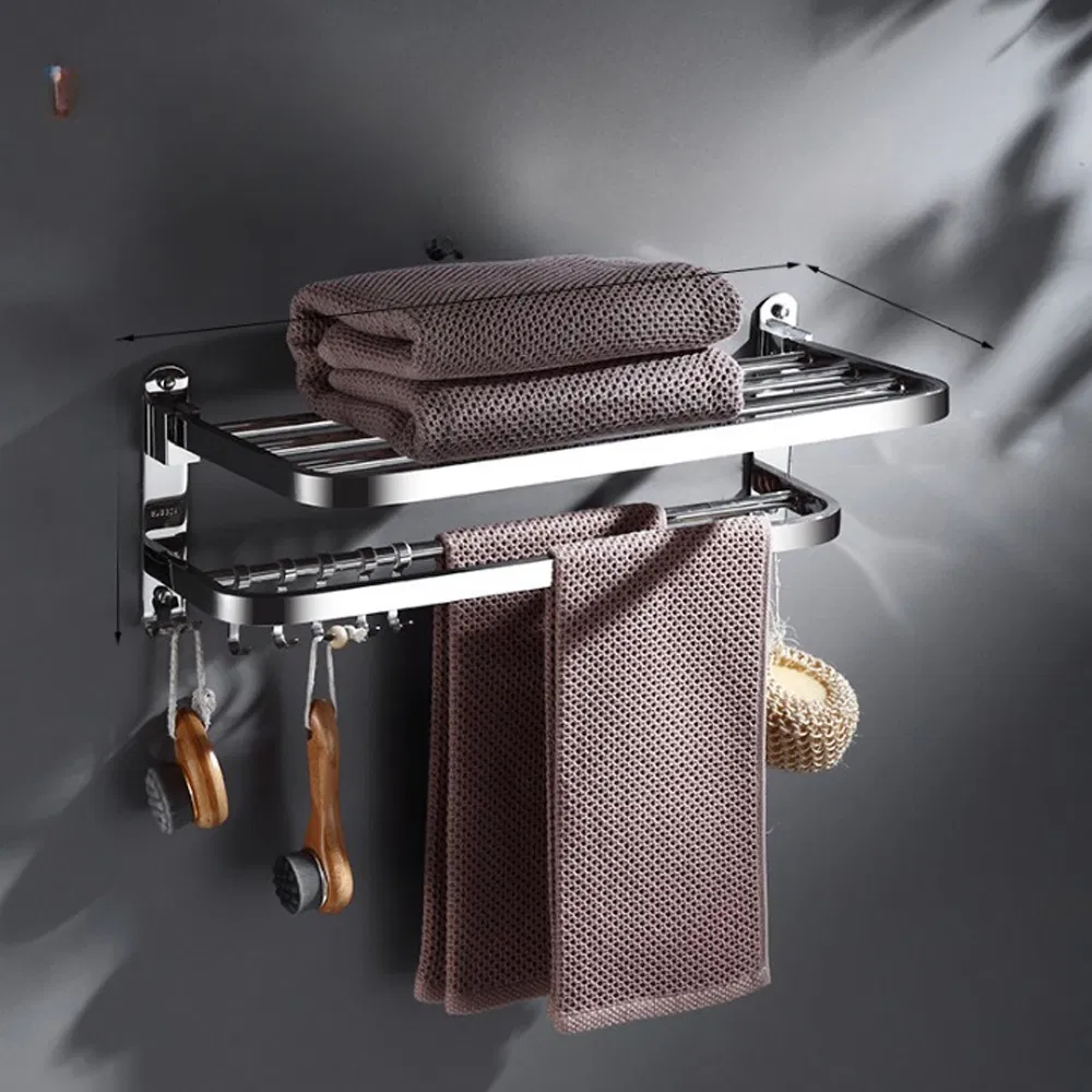 Rustproof Bathroom Organizer Space-Saving Wall Mounted Towel Holder Durable Design