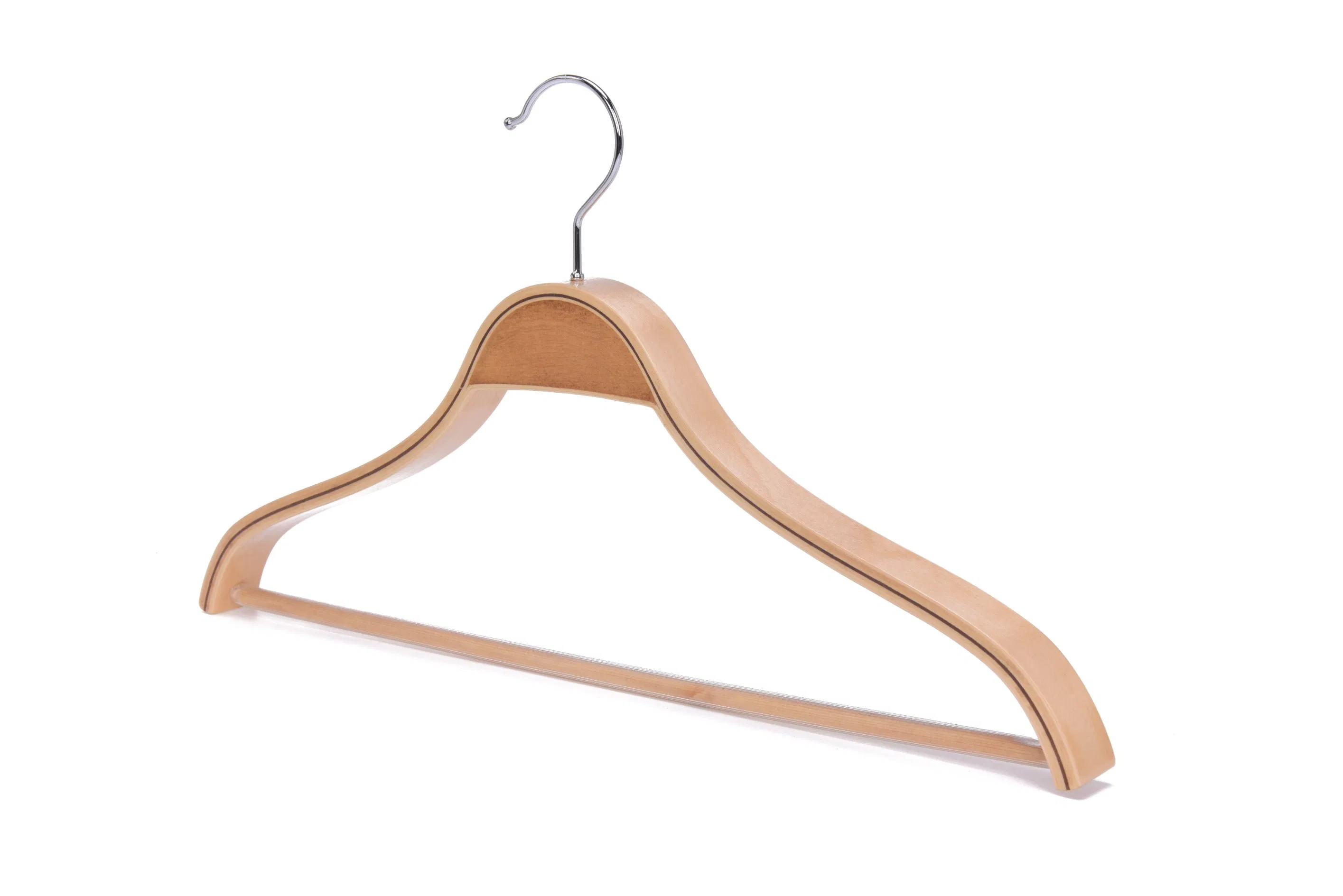 Wholesale Cheap Plywood Coat Hanger with Matel Hook