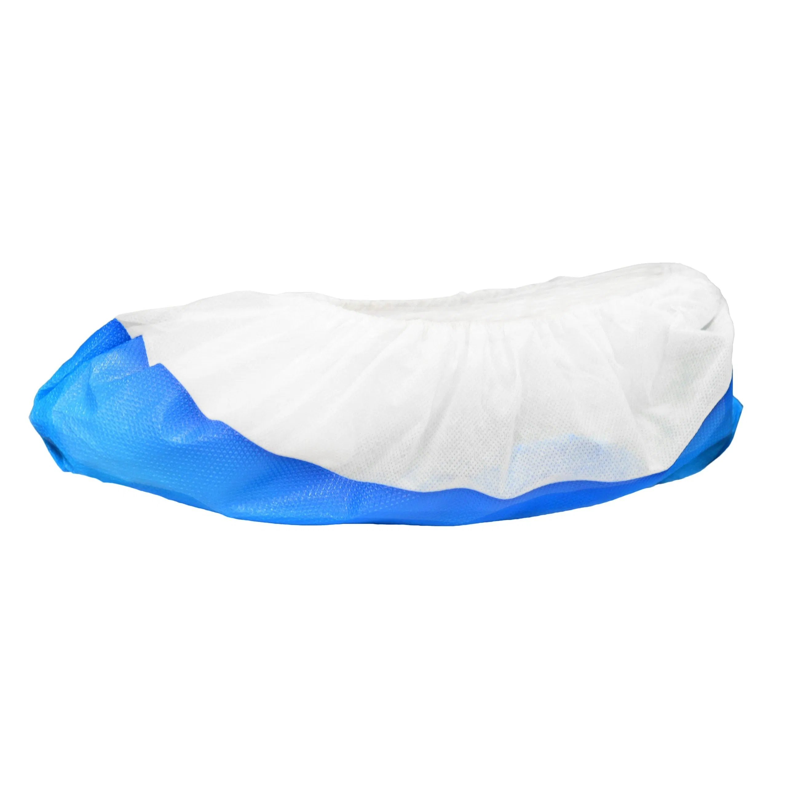 Skid Resistance Disposable Medical Use PP Shoe Cover with Stripes at Sole for Hospital