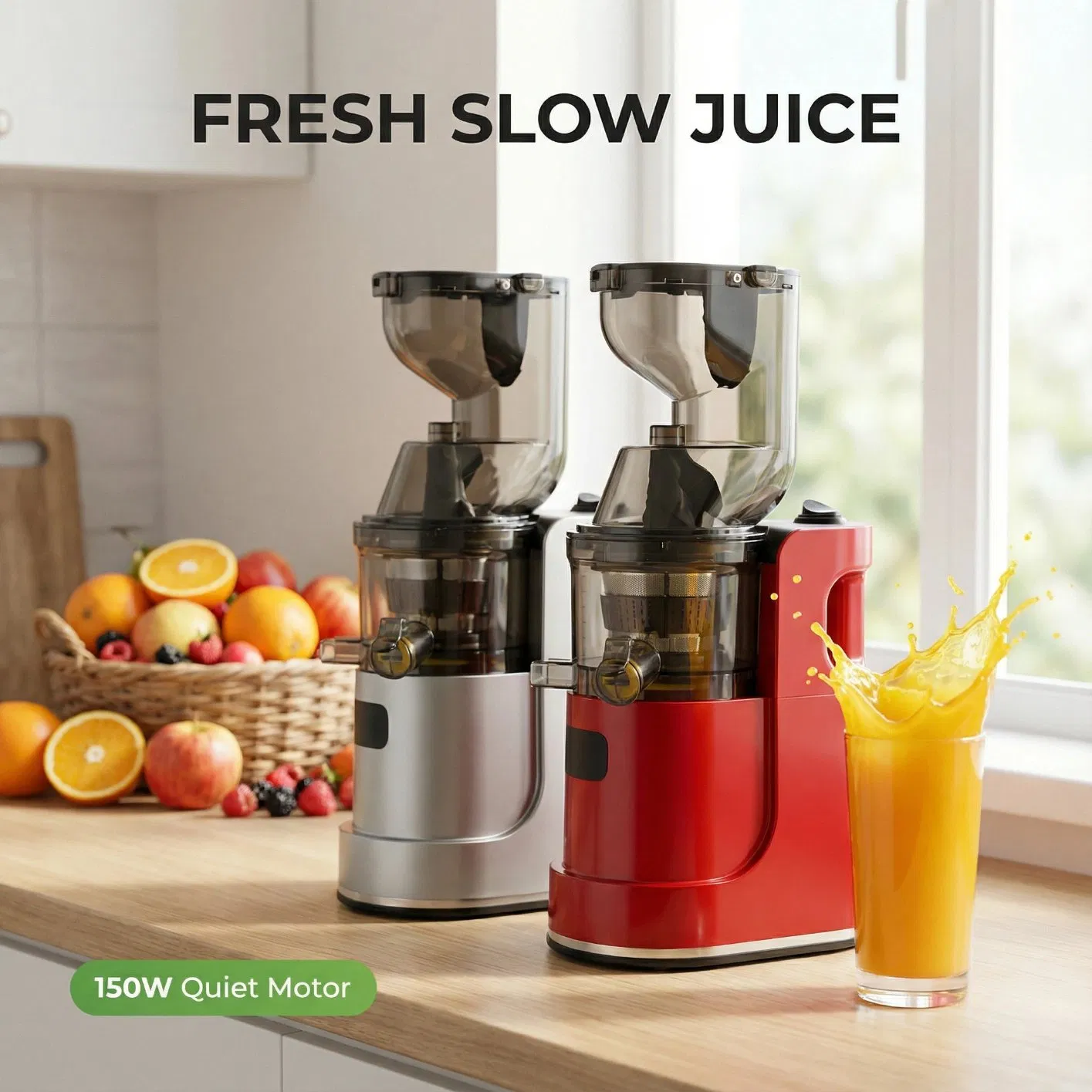 Efficient Slow Juicer for Fruits & Vegetables with Low-Speed Masticating Technology