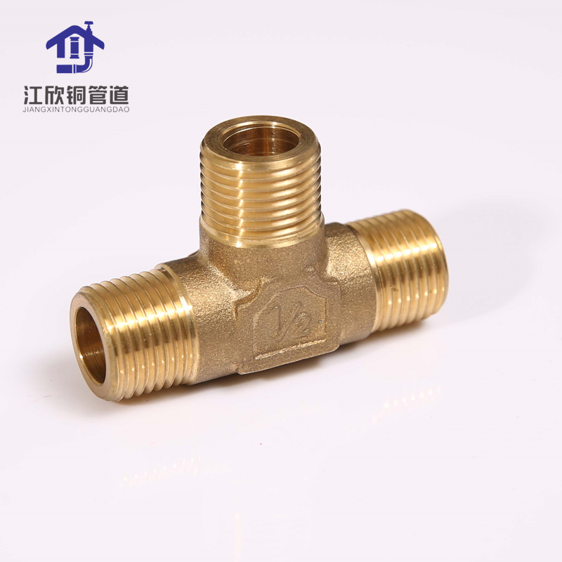 Lead-Free Brass Female Equal Tee Water Pipe Connector Health Usage