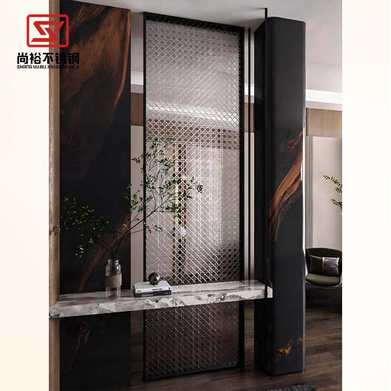 Luxury Customizable Entryway Screen - Minimalist Living Room Stainless Steel Partition