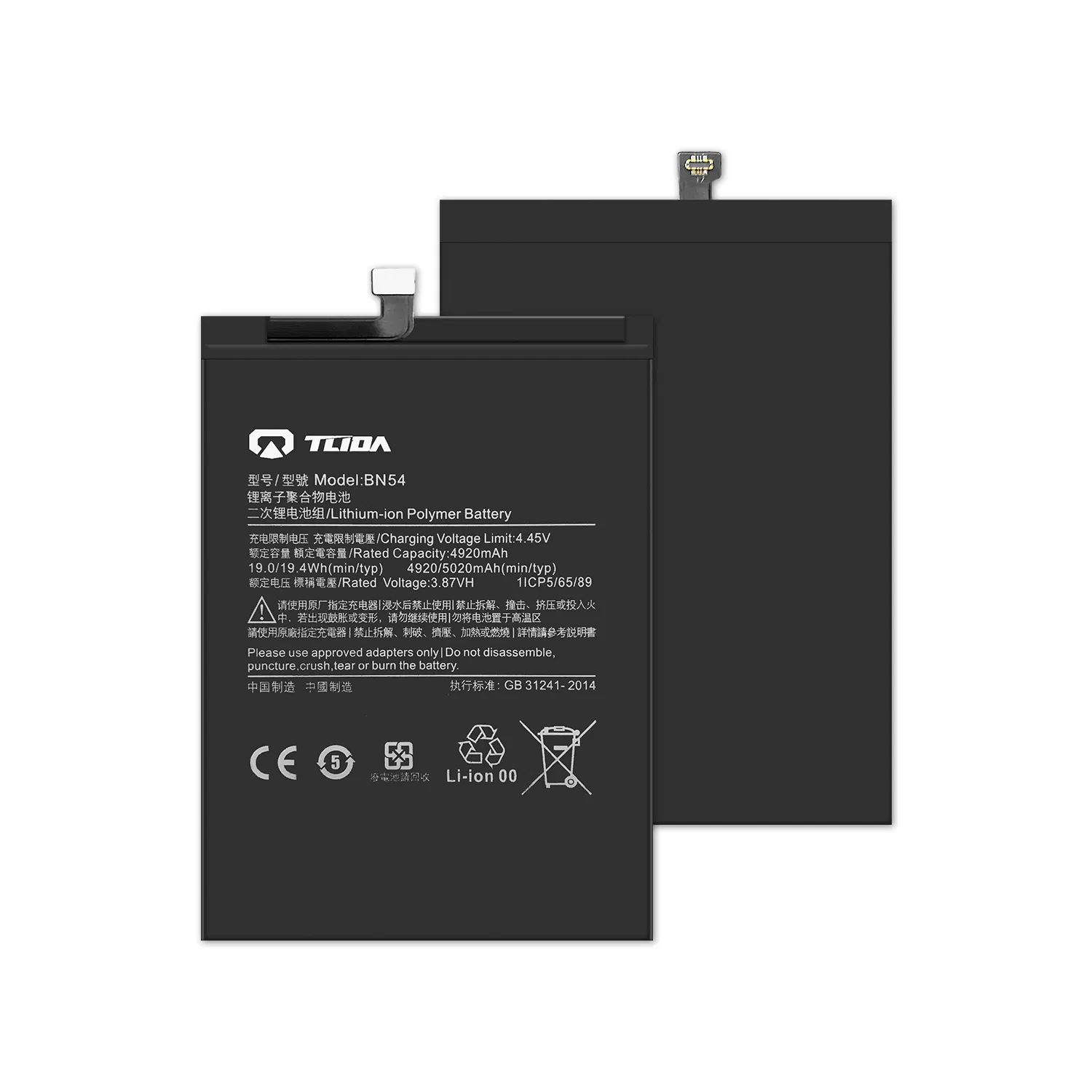 Tlida All Models Mobile Phone Battery for Xiaomi Note 10 5g Bn54 Bn46 4A 62 63 64 66 Bm5a 5D 57 Bp40 41 42 Bm44r Rechargeable Battery