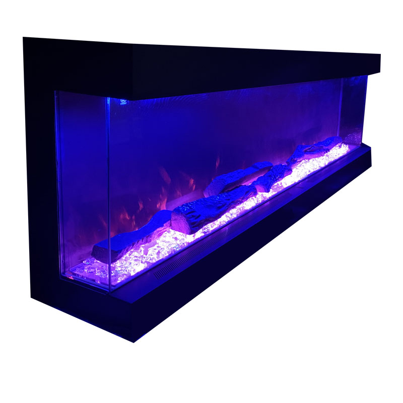 60 Inch 3 Sided Insert Electric Fireplace with Changeable Flame and Brightness