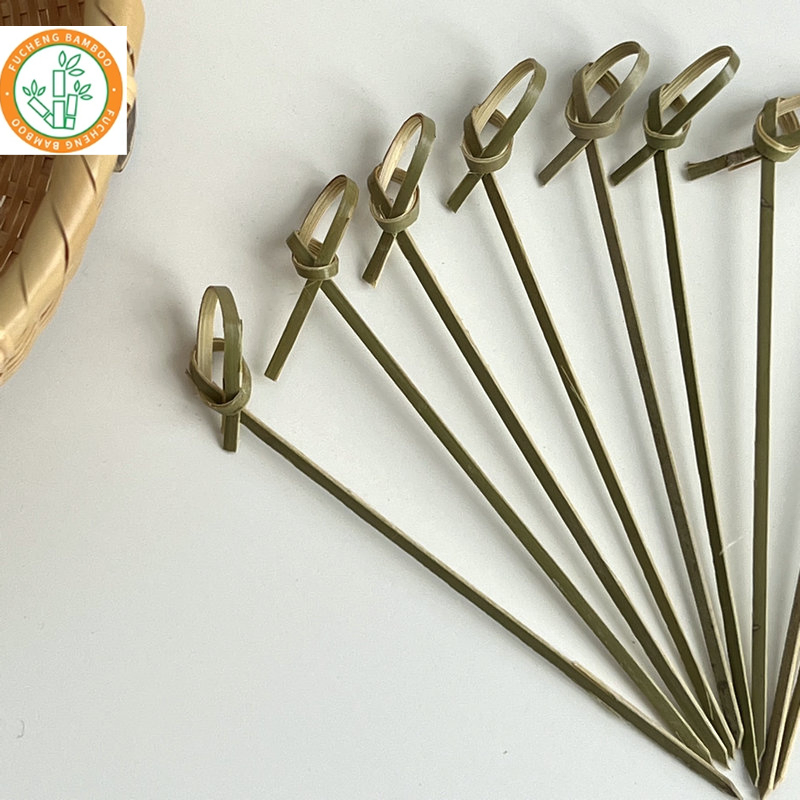 Personalized Packaging Bamboo Knot Picks - Eco - Friendly Disposable Bamboo Cocktail Picks