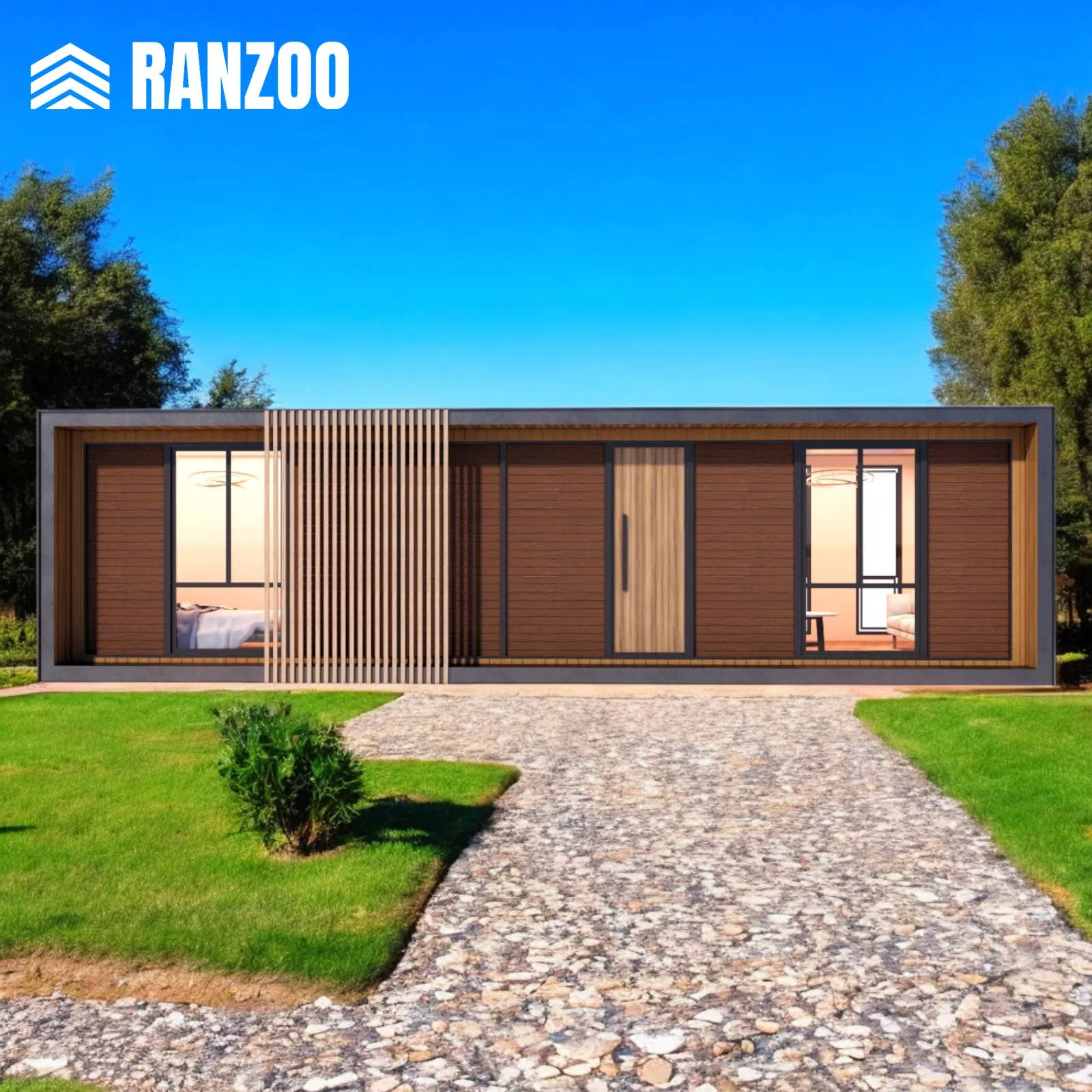 Ranzoo 3 Bedroom Folding foldable prefab portable mobile wooden House prefab modular tiny home with Affordable Shipping and Expandable Options