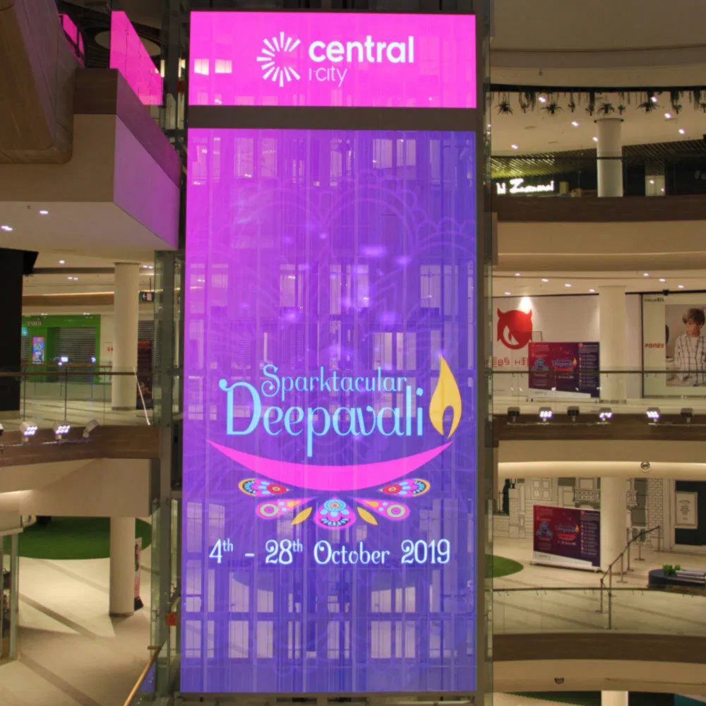 Convenient Operation LED Transparent Flexible Display for Shopping Mall Facades