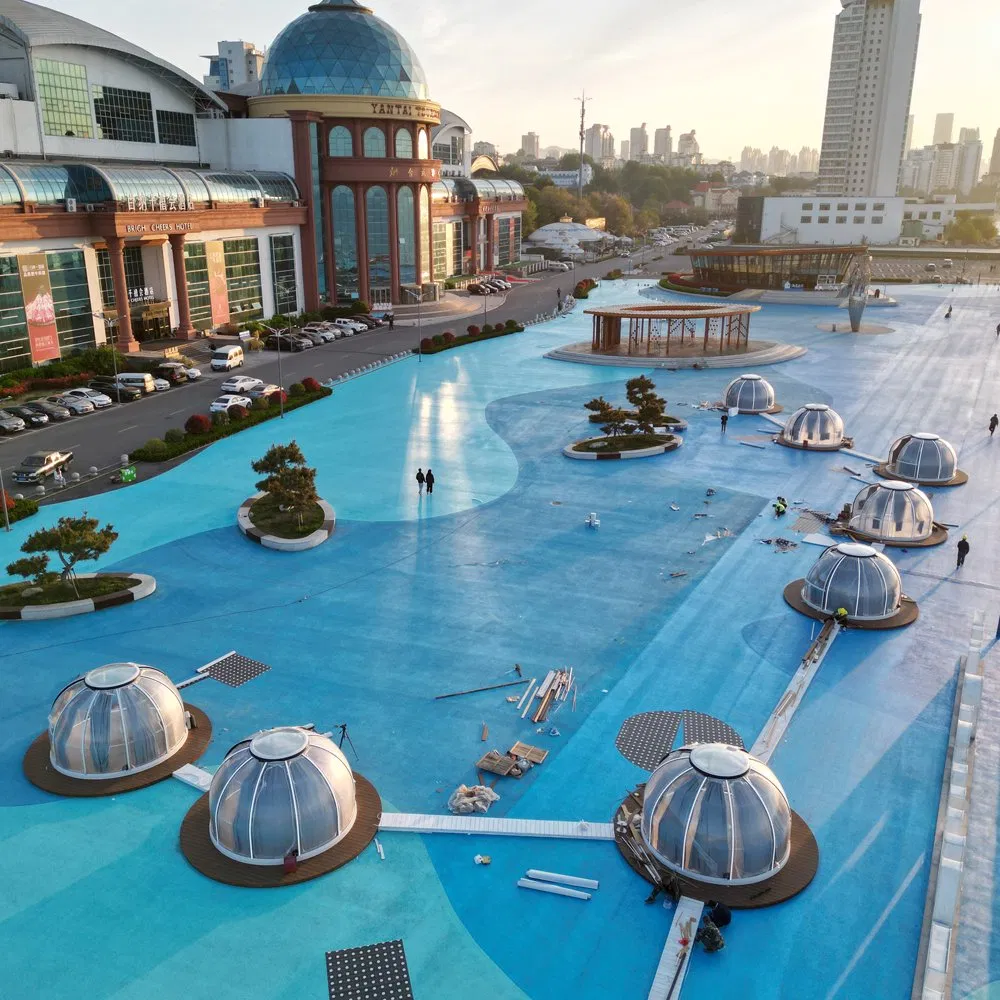 Luxury Hotel Restaurant Camp with LED Aluminum Frame Panoramic Transparent Bubble House