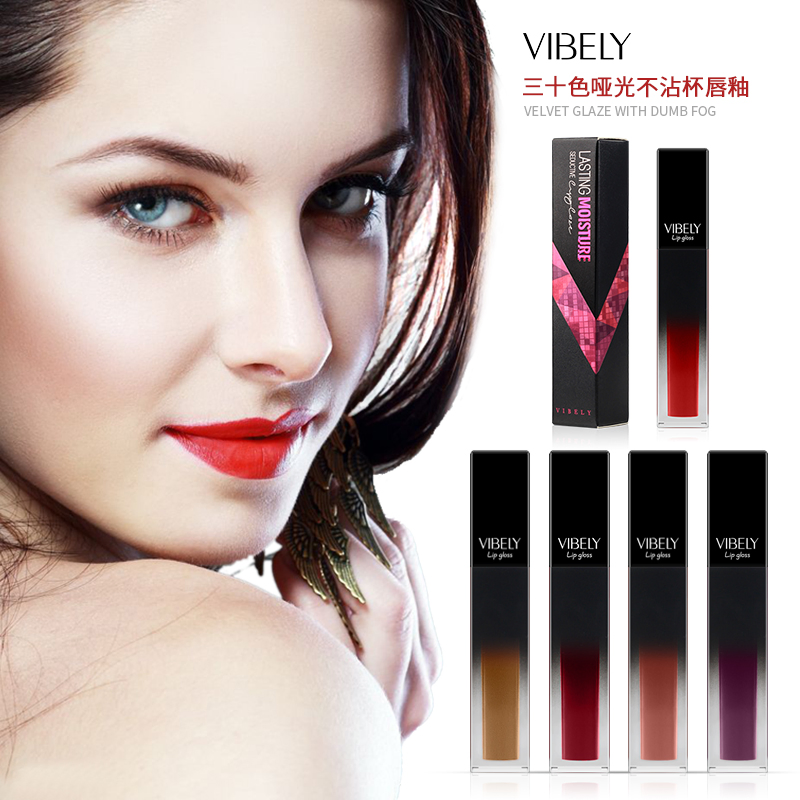 Vibely Waterproof Lasting 30 Color High Pigment Matte Velvet Lipgloss Liquid Lipstick