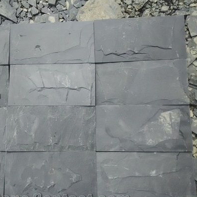 Natural Stone Black Slate Facade Cladding Exterior Wall Tiles