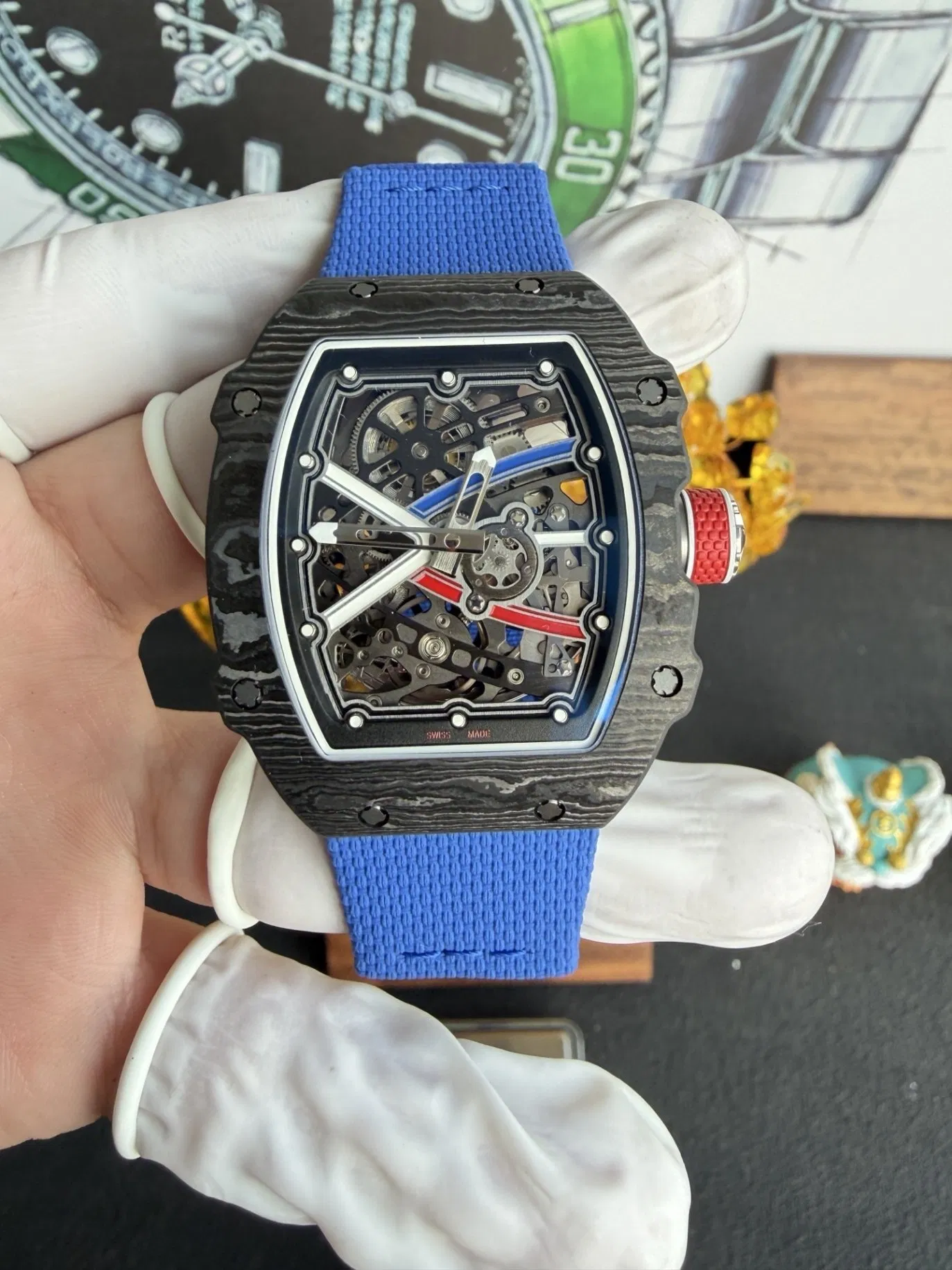 RM67-02 French Black Ntpt Sebastien Ogier Ultra-Thin Sport Automatic Mechanical Watch