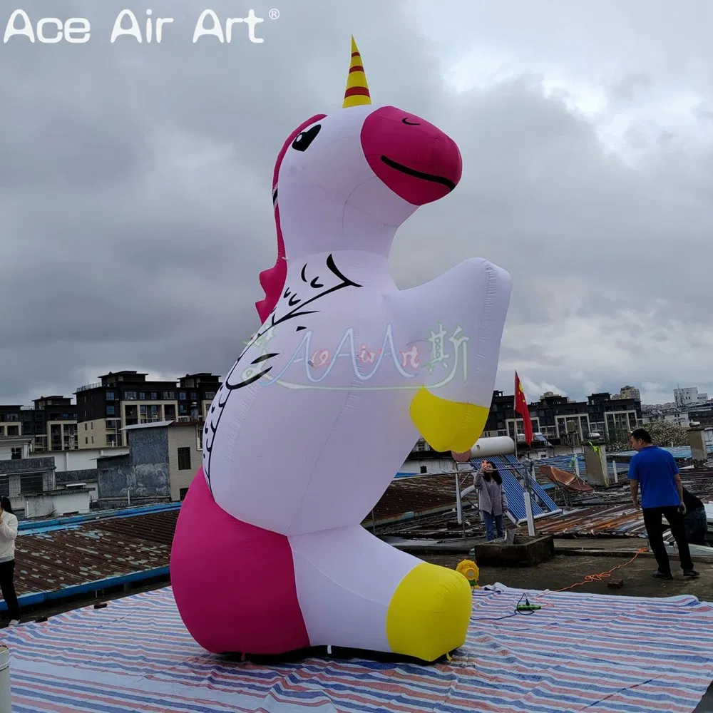 5m H Inflatable Unicorn Cartoon Model Party Decorative Unicorn Animal Balloon with Logo for Stage or Event Decor
