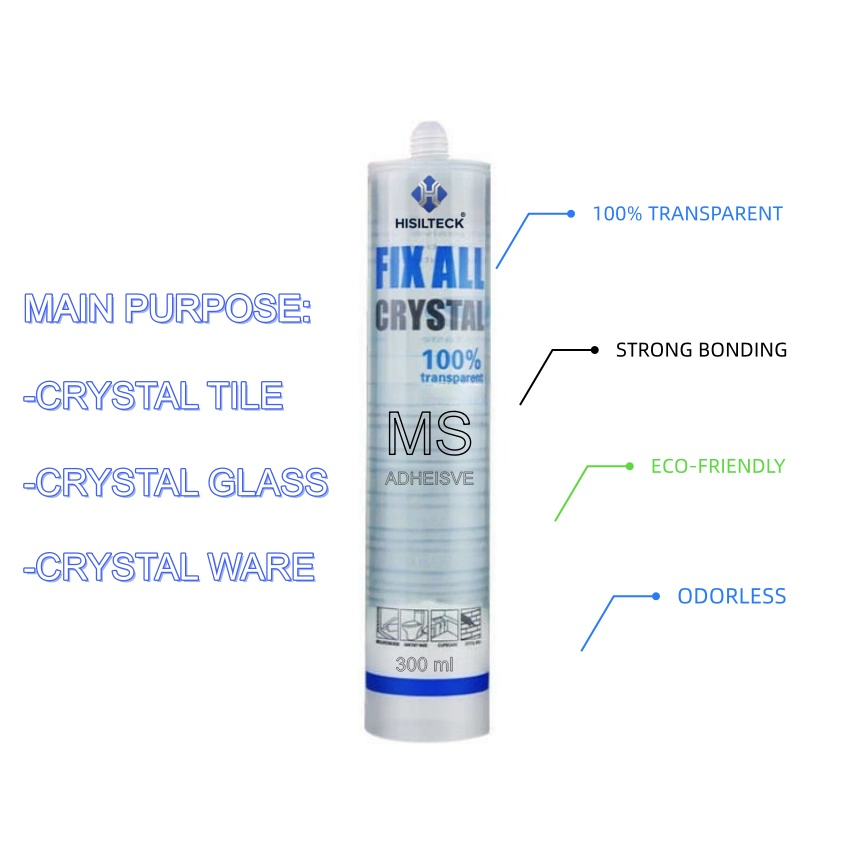 Ultra-Clear Silicone Adhesive for Glass and Crystal Crafts