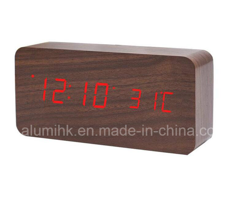 Hotel Table Wooden Alarm Clock