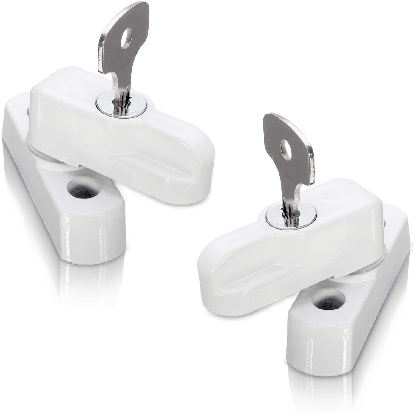 2 Pack Door Jammer and Window Locks for UPVC Doors and Windows, French Doors Security Lock, Locking Sash Jammers for Double Glazed Doors & Windows, a Quick Low-