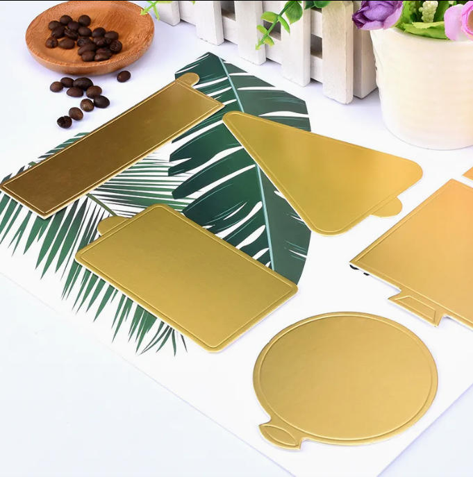 Factory Offer Fancy Miny Baking Small Cake Board Tray Gold Sliver White Black