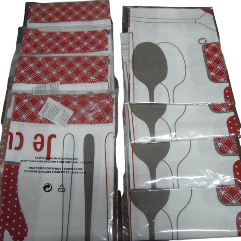 2025 Factory Custom Quick-Drying Promotional 100% Cotton Cheap Kitchen Cleaning Printed Printing Plain Tea Towel Dish Towel with Printing Fork and Spoon