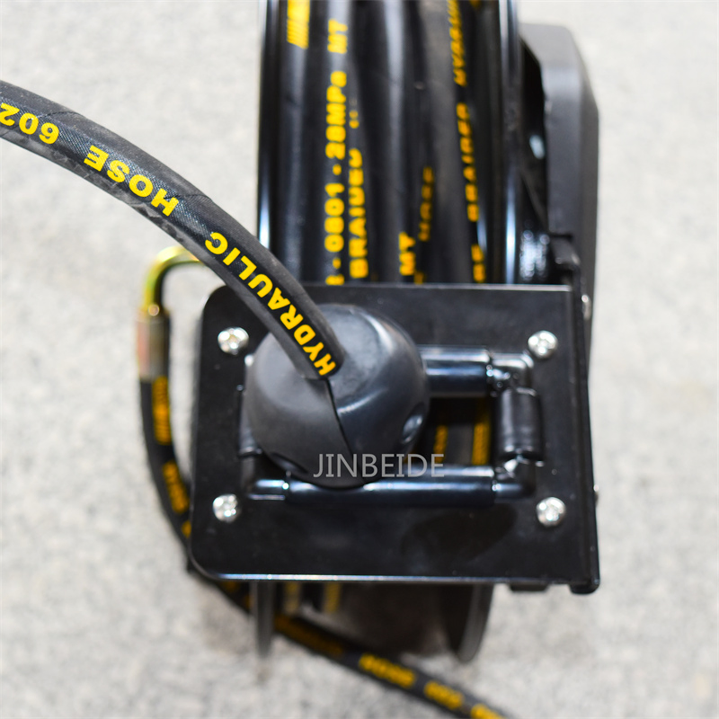 10 Meters Hydraulic Grease Hose Reel Retractable Auto Air Hose Reel Wall Mounted High Pressure Oil Hose Reel