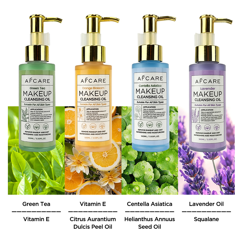 Facial Cleansing Oil Set Makeup Remover Oil - Refreshing Face & Lip Cleanser