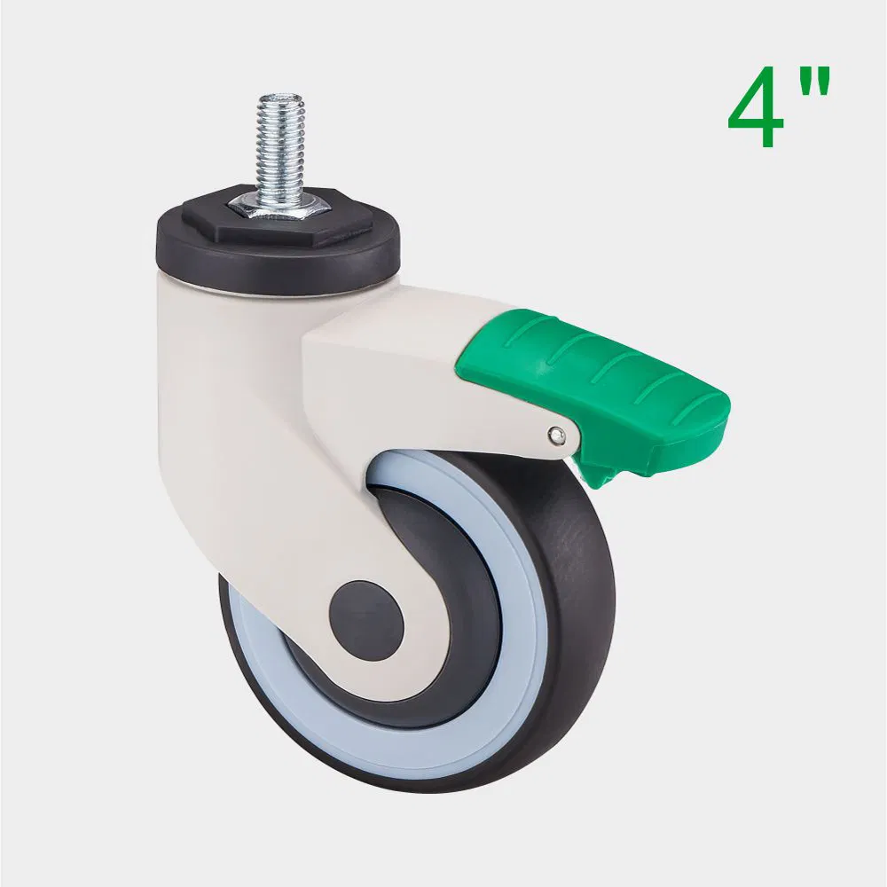 4 Inch Green TPR Medical Swivel Caster Wheel, Suitable for Hospital Beds