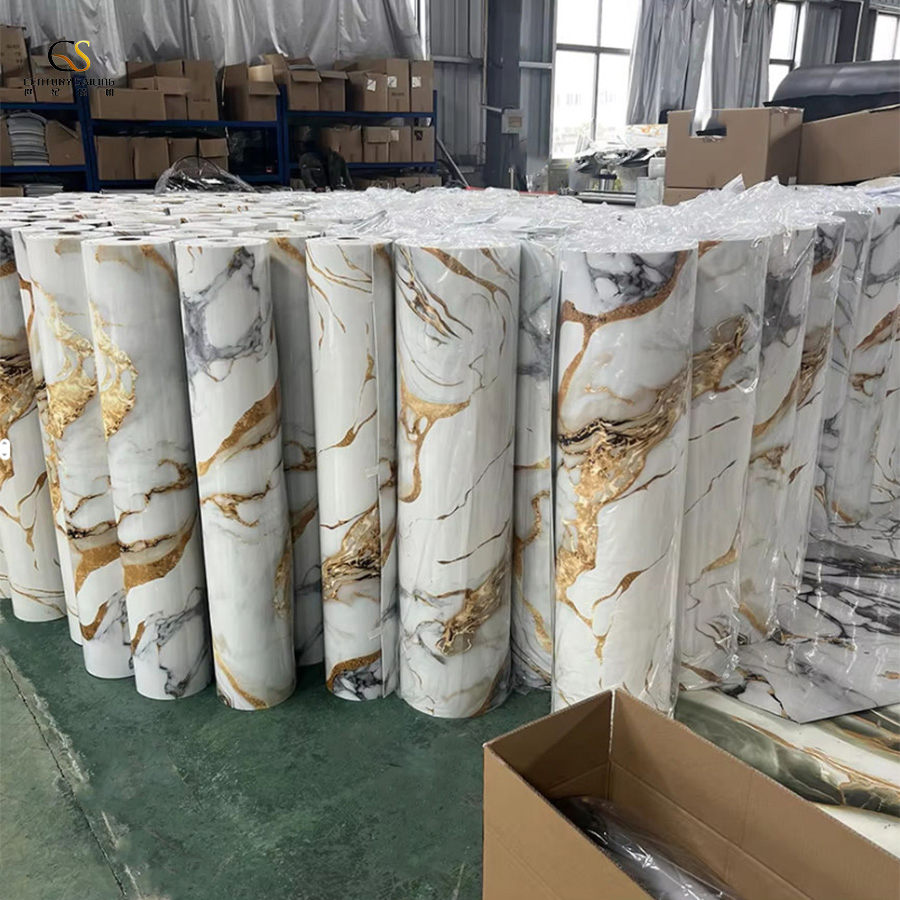 3D Hot-Stamping Marble Foil Film for Stylish Interiors Foam Wall Tile Sticker