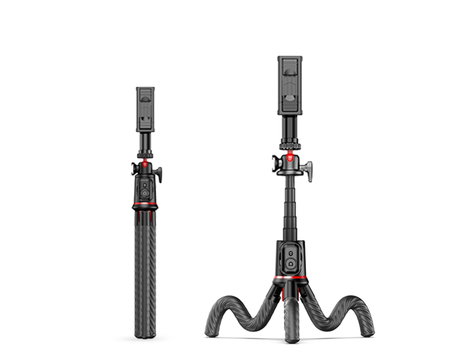 Selfie Flexible Phone Tripod with Wireless Remote Camera Adjustable iPhone Tripod Stand Holder for Video Recording Vlogging