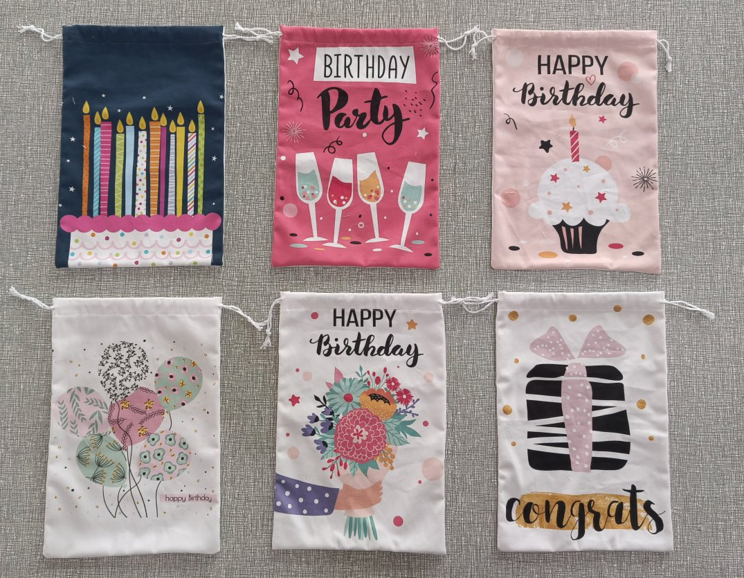 Custom Digital Print or Screen Print Drawstring Bag Gift Bag