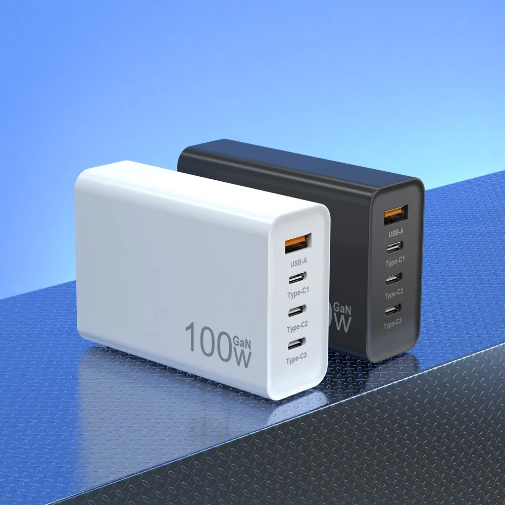 Phone Charger Wall Pd GaN Tupe C USB a 4 Port Plug Block 120W Fast Charger Desktop Charging