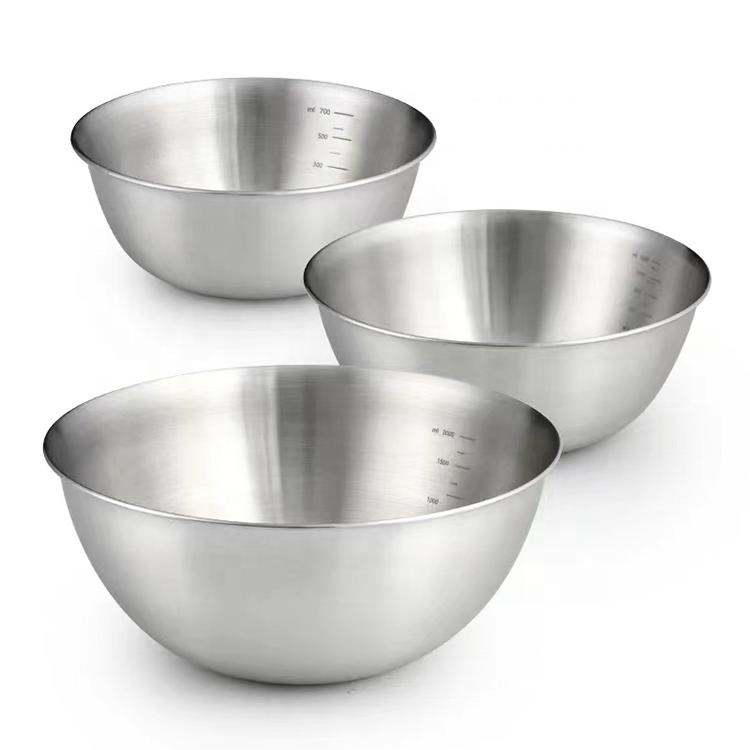 Popular Sale Kitchen Stainless Steel Thicken Salad Mixing Bowls Set