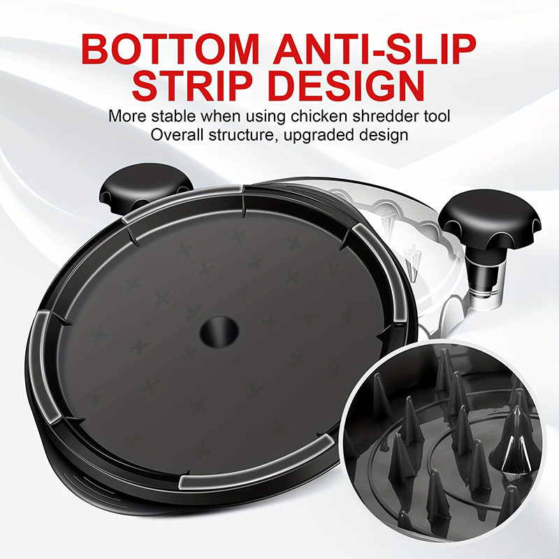 Chicken Shredder Machine Pork Beef Shred Separate Tear Twist Meat Grinder Tool with Brush & Fork