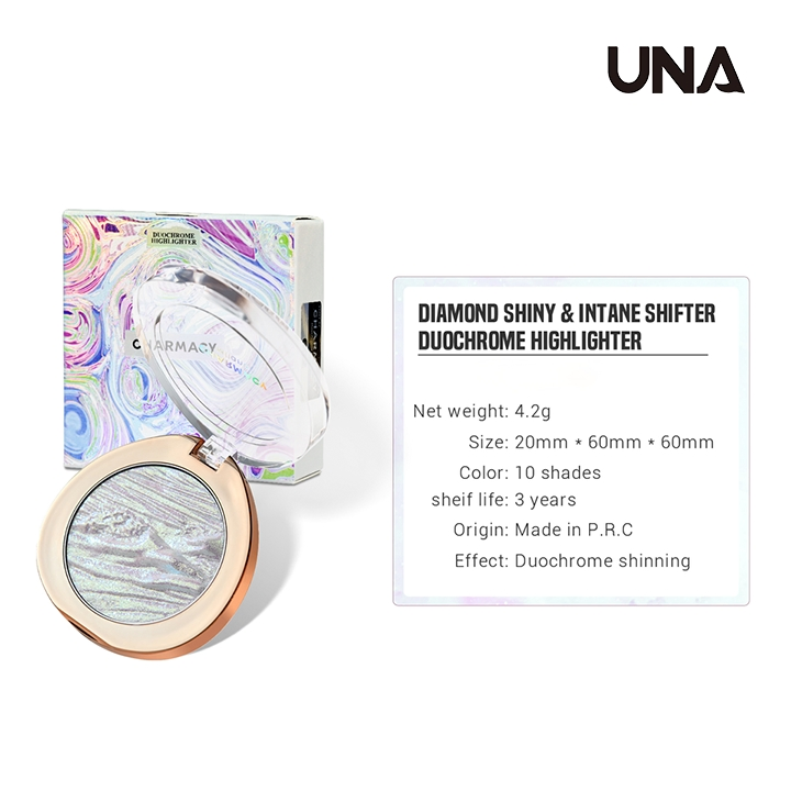 Private Label Cute Makeup Face Duochrome Shiny Long-Lasting Highlighter Whitening Powder Pressed Highlighter