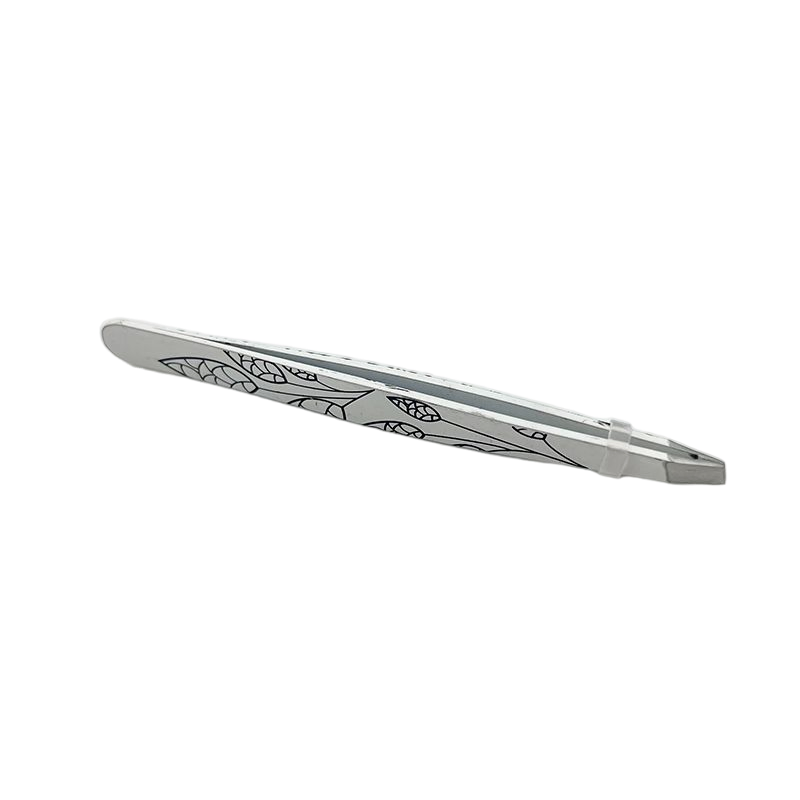 Professional Grade Individual Stainless Steel Slanted Eyebrow Tweezer with Flat Head