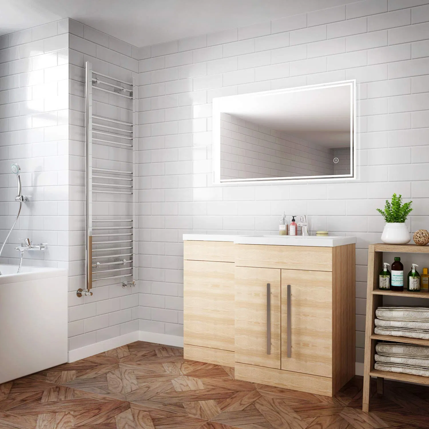 Sleek Smart LED Bathroom Mirror with Touch Control Features