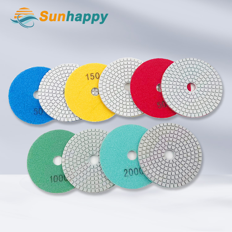 Diamond Flower Type Wet Polishing Pads Resin Flexible Polishing Pads for Granite/Marble/Concrete/Cement/Epoxy Floor