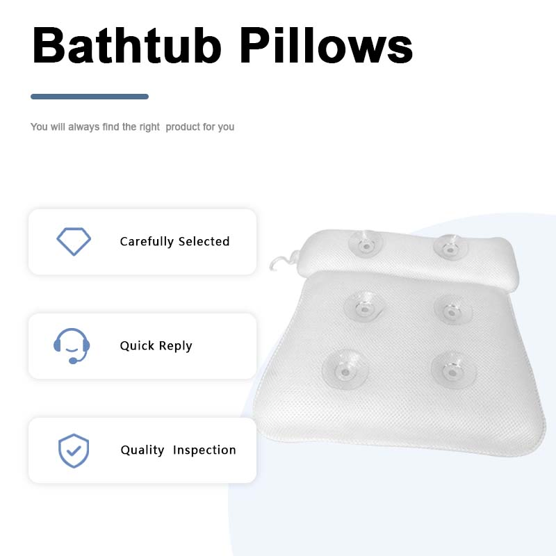 3D Mesh Waterproof Luxury Bath Pillow Cushion with Neck Support