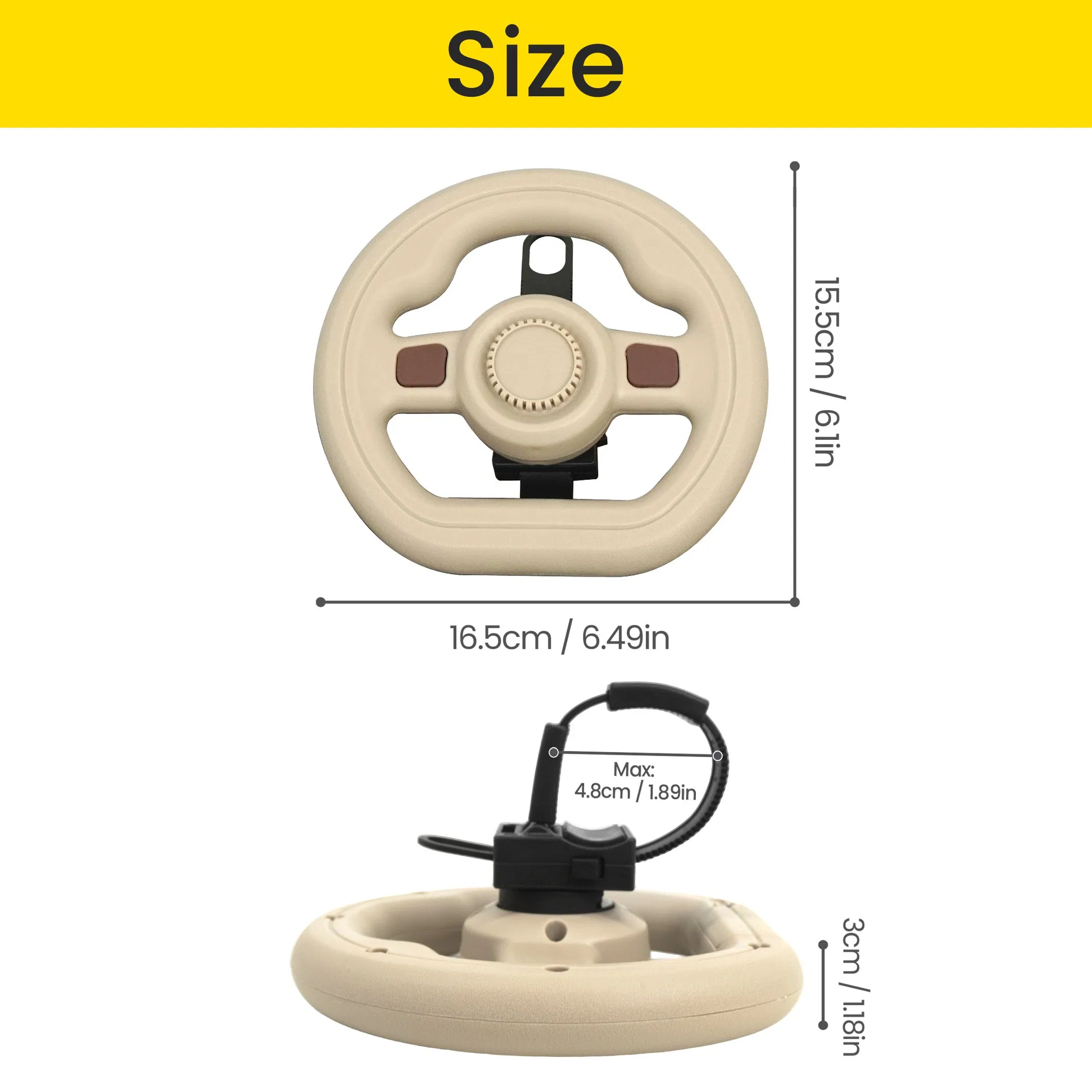 Music-Playing Steering Wheel Toy for Baby Stroller Infant Supplies