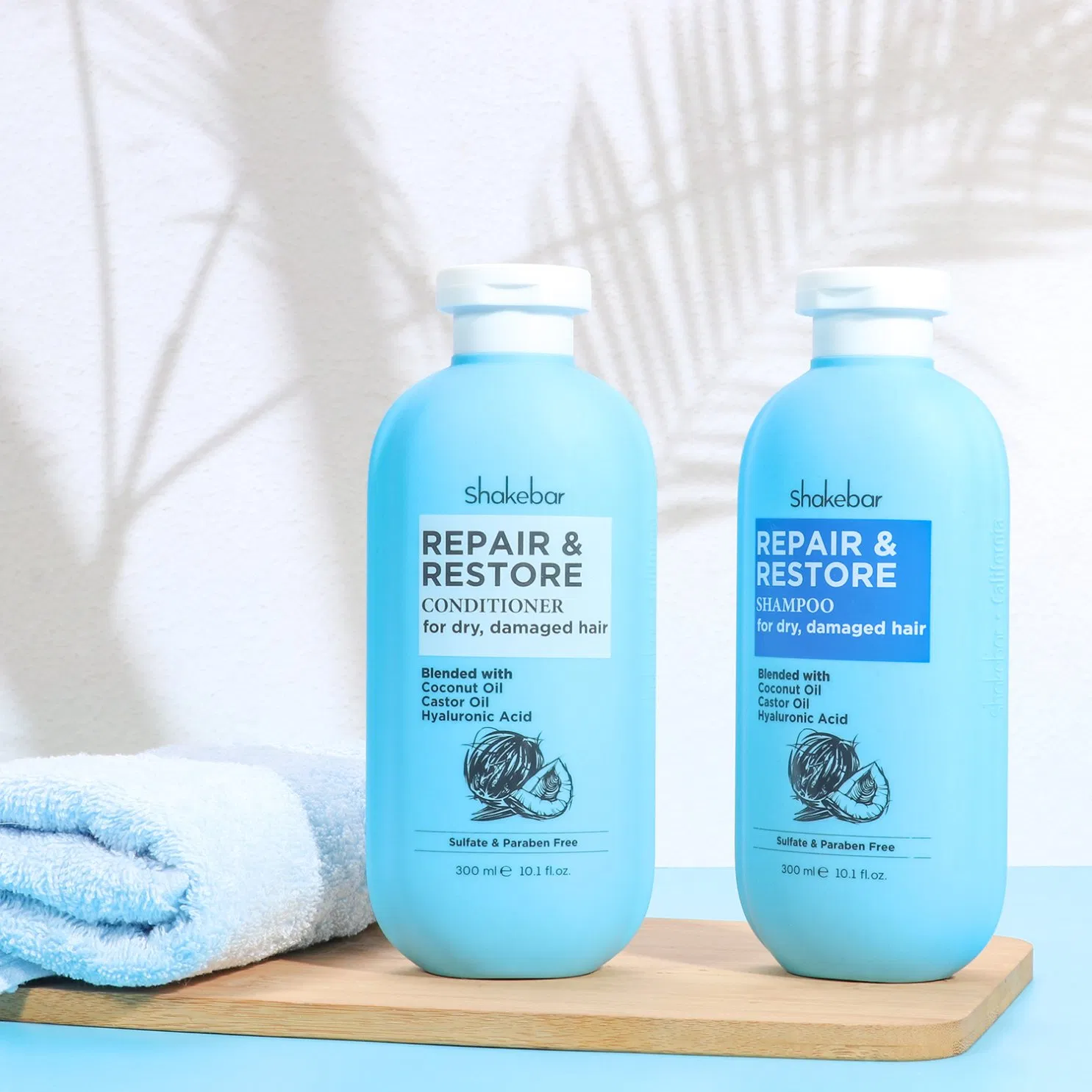 Shakebar Hair Care Products Coconut Moisturizing Repair Damaged Hair Shampoo and Conditioner