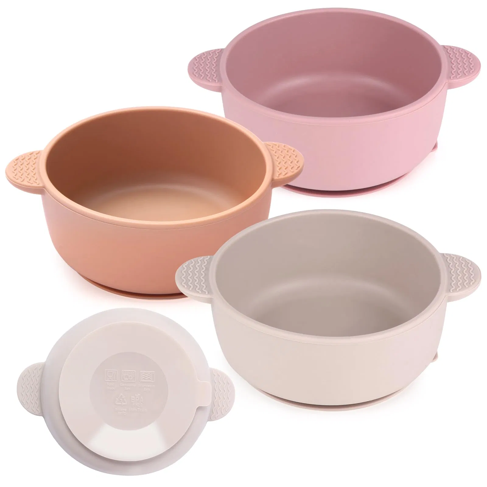3 Pack Baby Food Bowls with Suction