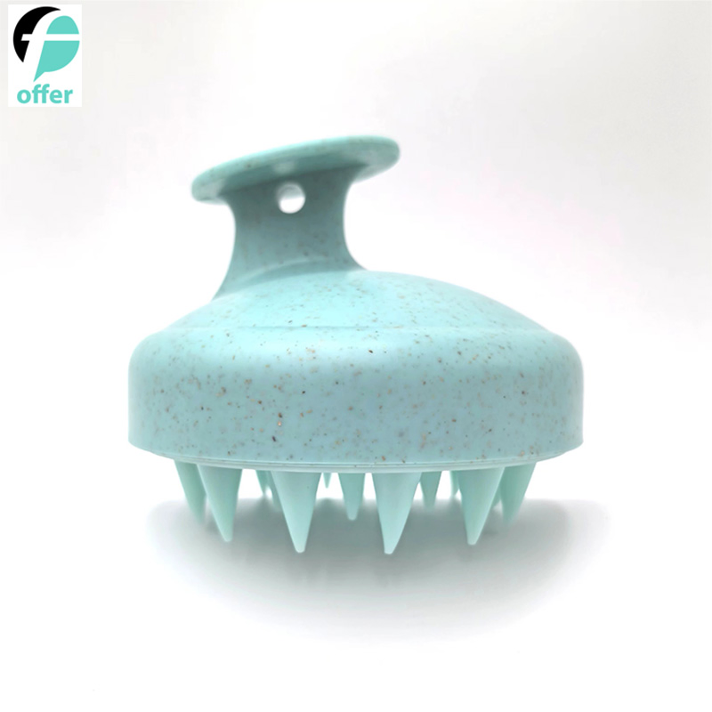 Wheat Straw Silicone Shampoo Brush – Scalp Massager and Hair Cleaning Tool