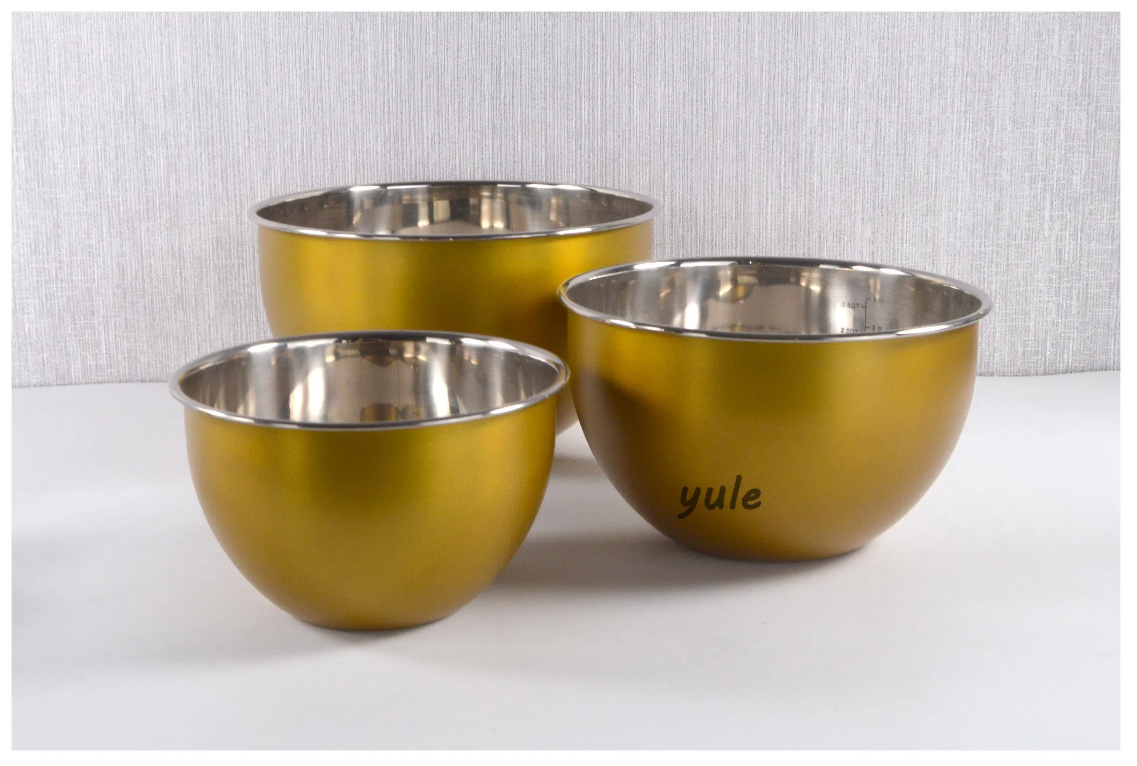 Wholesale Golden Sustainable Mixing Bowl 304 201 Stainless Steel Salad Bowl Whisking Bowl