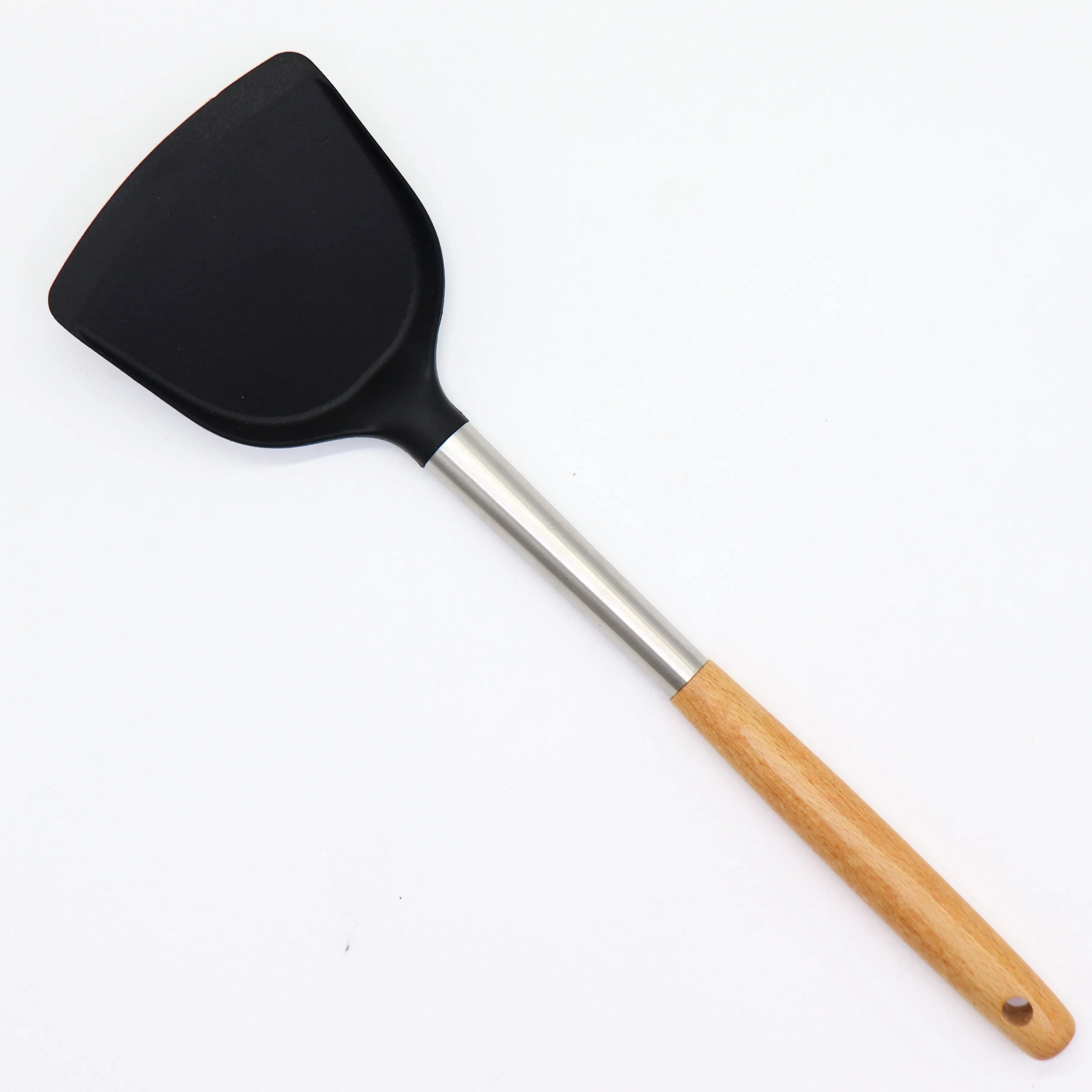 6 PCS Non-Stick Cooking Silicone Utensils Set with Wooden Handle