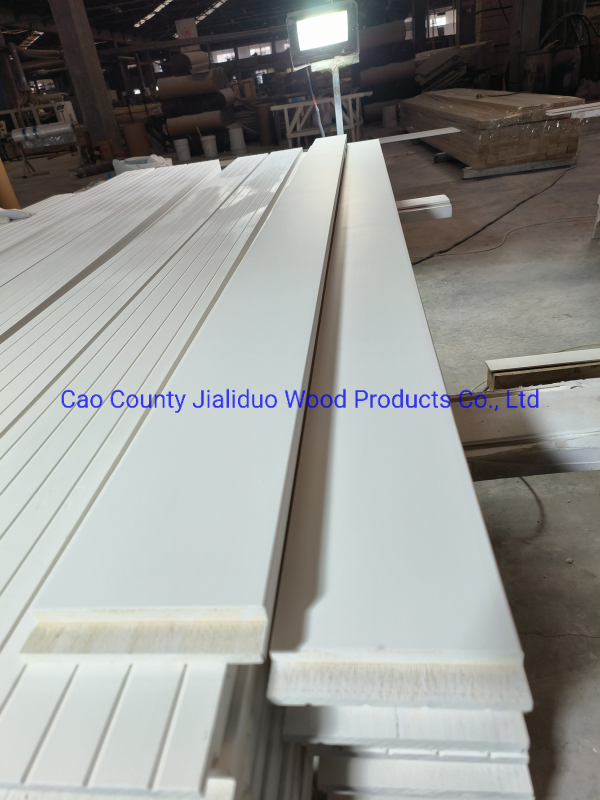 White Primed Solid Wood Door Jamb Flat Jambs White Primed Finger Joiinted Wood Flat Door Jamb MDF Mouldings Would Mouldings