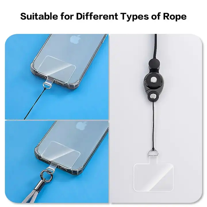 Universal Transparent Phone Holder Gasket Tab with Custom Logo Lanyard