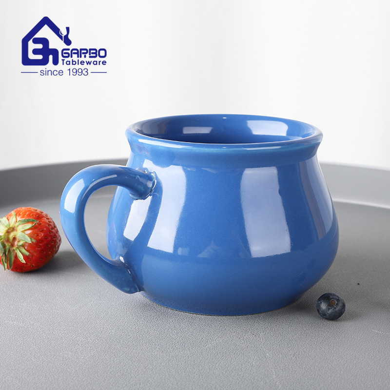 Yellow Glaze Ceramic Mug 16oz for Tea Coffee Soup Under-Glazed Colored Big Stoneware Mug