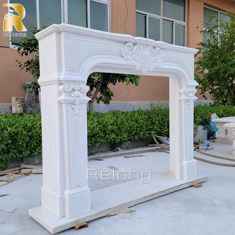 Wholesale Stone Carving Marble Fireplace Mantel for House Decoration