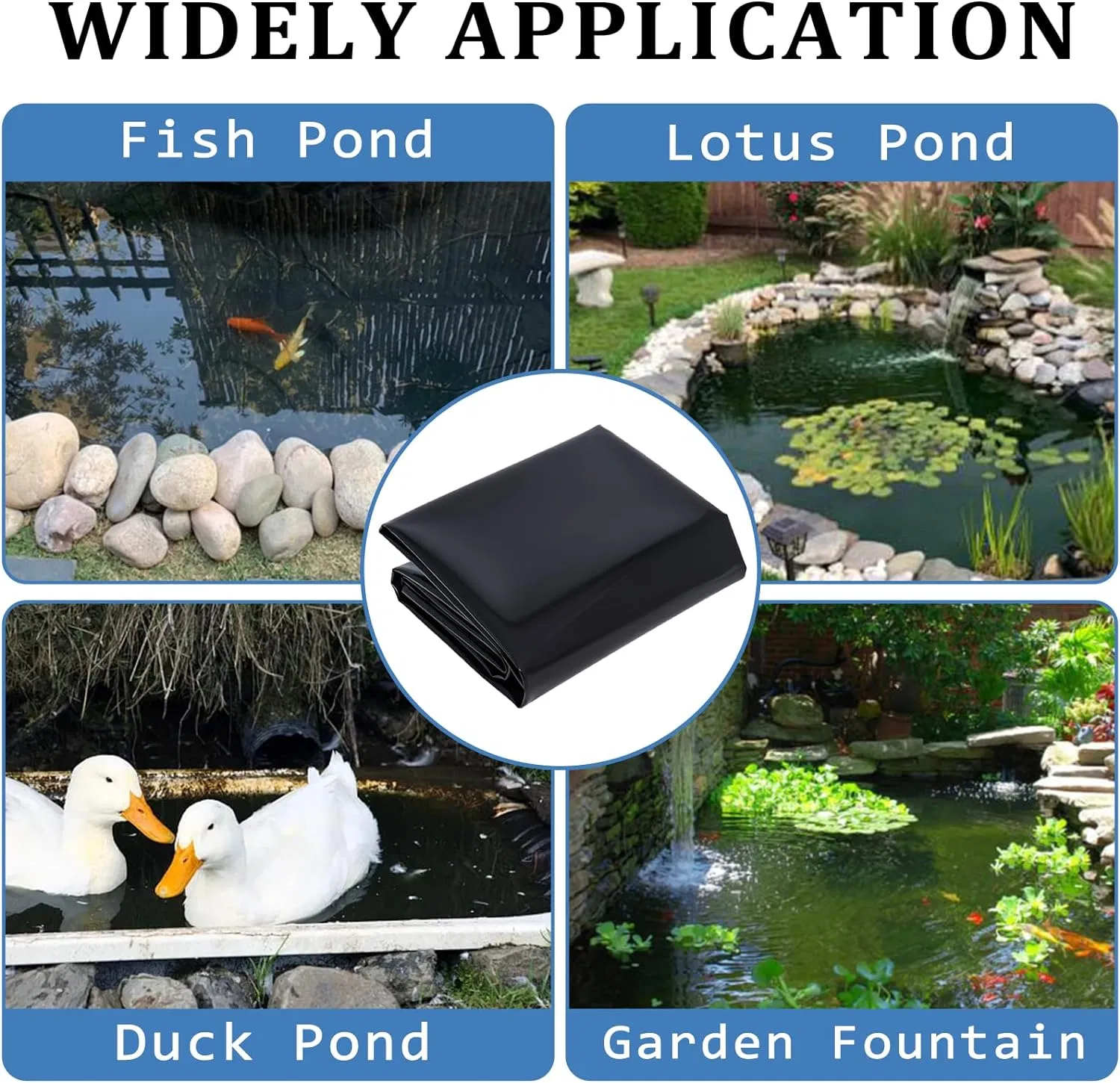0.3mm 0.4mm 0.5mm 0.75mm Custom PVC Pond Liner Easy Installation, Durable, Strong, Flexible